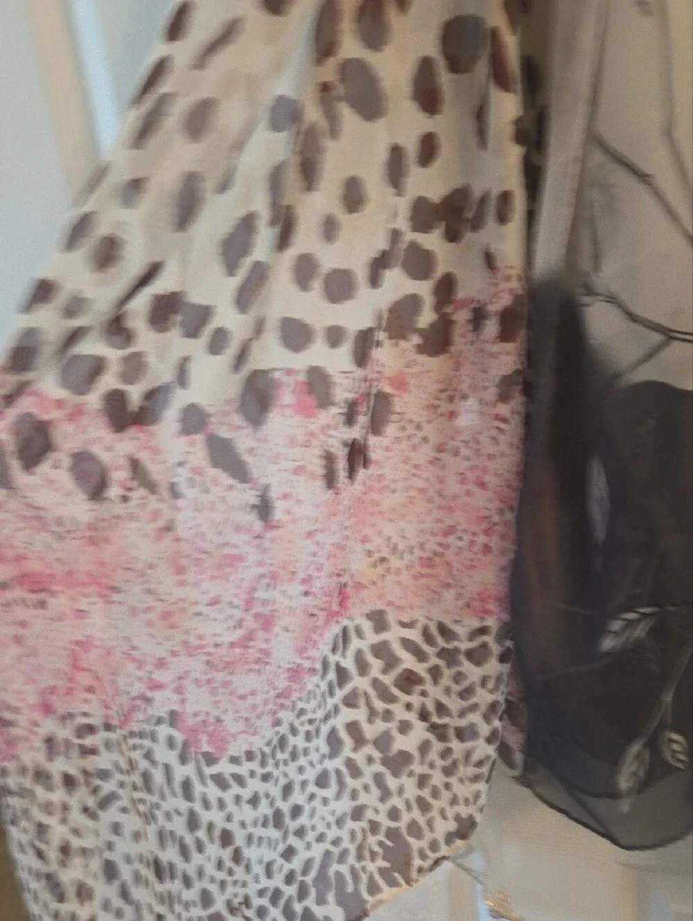 Elegant Sheer Decorative Scarves  Set of 4 - White, Leopard Print, Gray-Blue